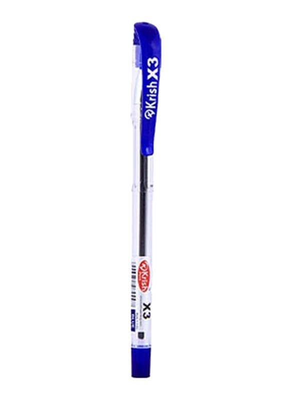 Krish X3 Grippy Ball Pen (0.7mm, Blue)- 50 Pc Box