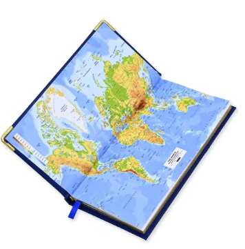 FIS 2024 Golden Slim Arabic English Diary Vinyl, 1 Side Padded Blue -FSDI52AEG24BL