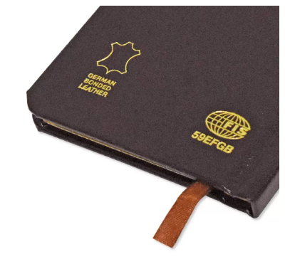 Fis 2024 Golden Slim diary Bonded Leather English & French - Burgundy -FSDI59EFGB24BU