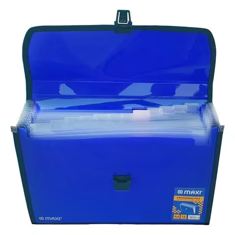 Maxi Expanding File With Handle A4 Size 13 Tab Blue