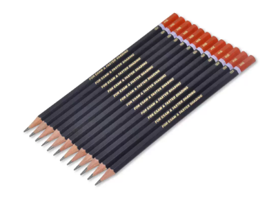 Box of 12 Packs HB Grade Pencil Black/Orange - FSPE6010HB
