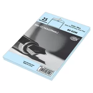 FIS Color Envelopes, Peel & Seal, Bright Blue Colors, Pack of 50 Pcs. C5 (162 x 229 mm), 80 GSM - FSEC8026PBBL50