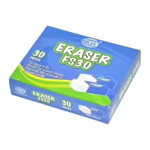 FIS White Erasers, Pack of 30 Pieces - FSERFS30