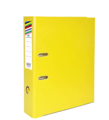 Pack of 50 Pieces Pieces Lever Arch File Folder With Slide-In Plate Yellow