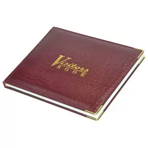 FIS Visitors Book English 250x200mm, Maroon - FSCLVISITORE