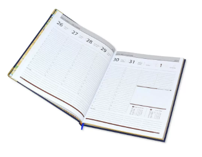 FIS Golden Executive Diary 2023 English/French (1-Week at a glance) Vinyl, Cover Brown - FSDI32EG23BR