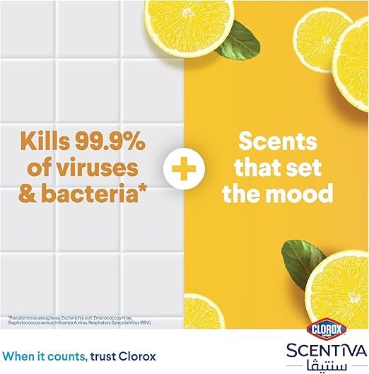 Clorox Scentiva Disinfectant Floor Cleaner 3L, Madagascar Citrus Grove, Kills 99.9% of Viruses and Bacteria, Bleach Free