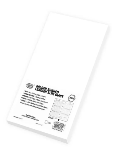 FIS 2023 Golden Slim Diary Bonded Leather (English/French) Maroon - FSDI59EFGB23MR