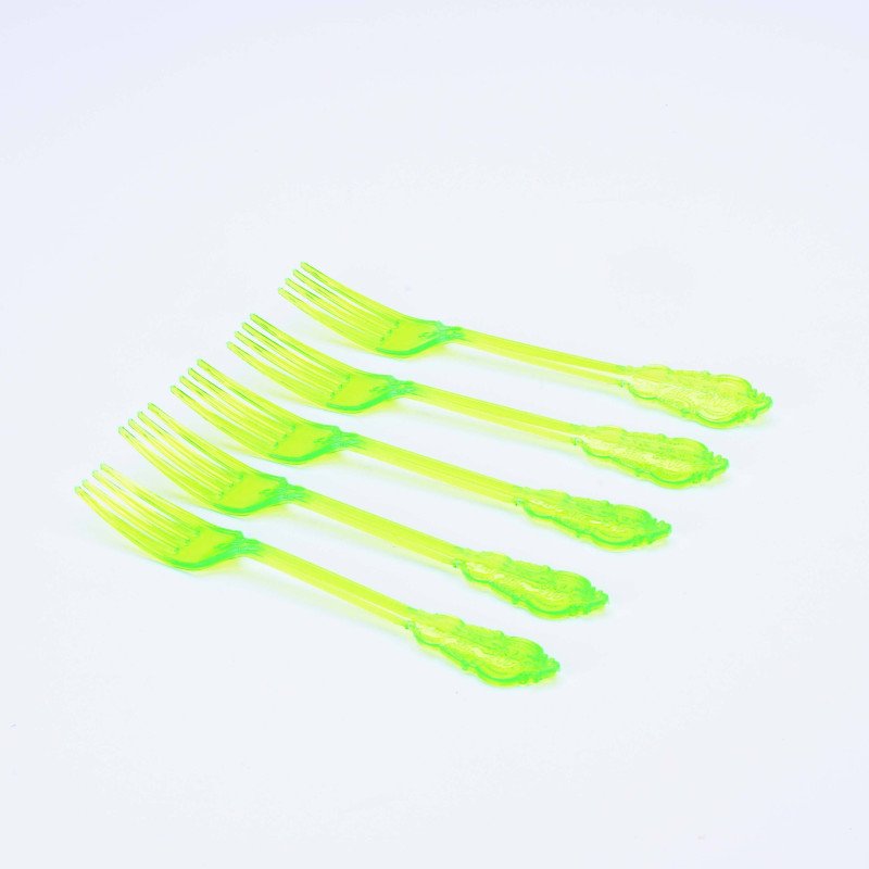 Heavy Duty Neon Plastic Fork 10 Pieces