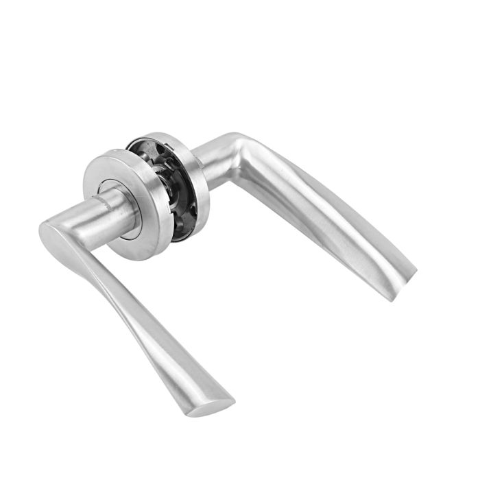 Geepas Mortise Rosette Hollow Lever Handle - Door Handles | Firm Grasp | Rotate Door Lock | Interior | Satin Nickel Finish | 304 Stainless Steel | Premium Quality For All Internal Doors