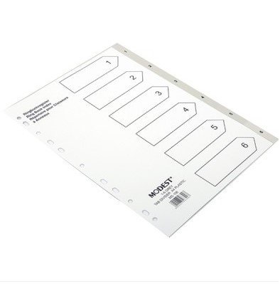DIVIDER 1-6 Tab PVC Grey