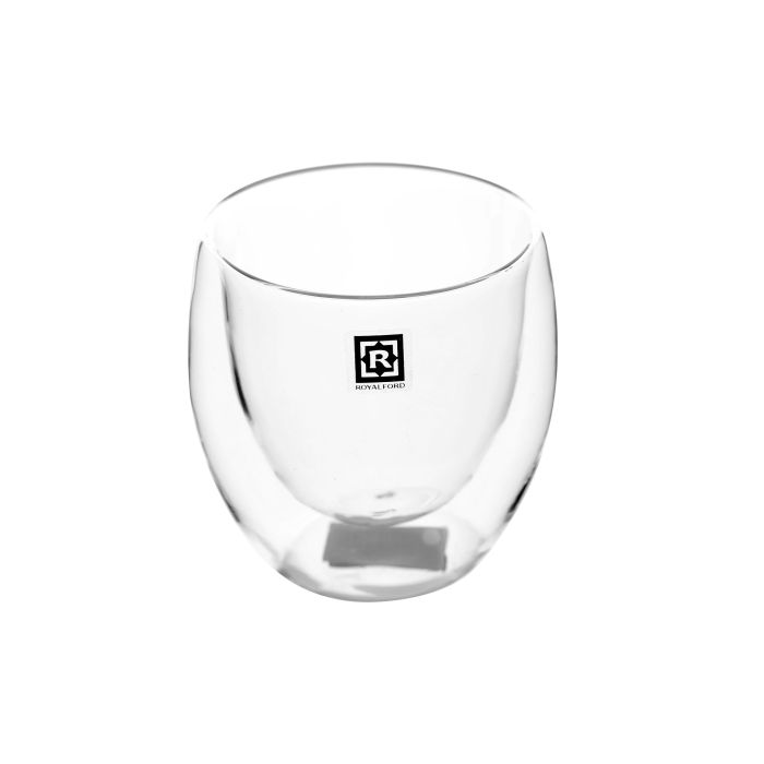 Double Wall Cup Set, 80ml Borosilicate Glass Cup, RF10568 | 4Pcs Clear Glass Coffee Cups | Insulated Coffee Glass, Cappuccino Cups, Tea Cups, Latte Cups, Beverage Glasses