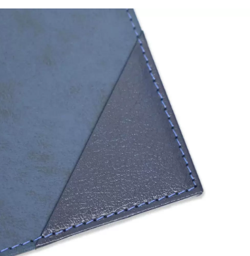 FIS Year Planner 2024 (English/French) with Vinyl Desk Blotter and Bonded Lether Flap, Blue - FSDKVIBLEF24BL