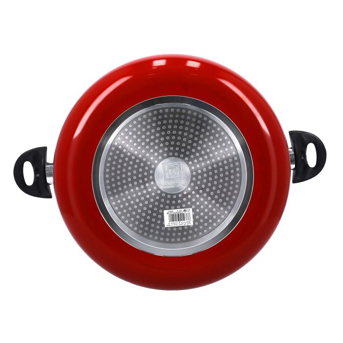 Royalford 36 Cm Aluminium Casserole With Glass Lid - Portable Durable With Ergonomic Handle & 3 Layer Non-Stick Coating | Compatible With Gas, Induction & Hot Plate, & Halogen