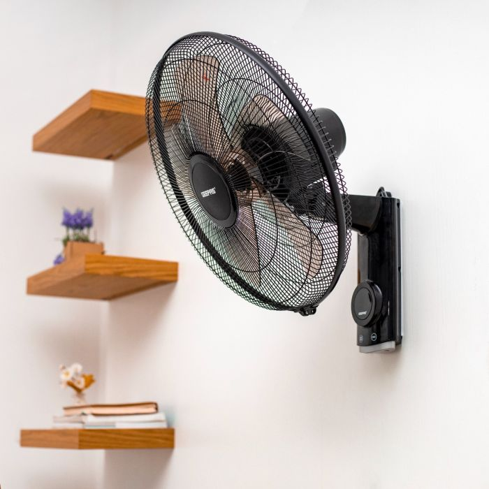 18 Inch Wall Fan With Remote Control, GF21125 - 60W Copper Motor | 5 Leaf AS Blade | 3 Speed Option | Overheat Protection | Horizontal Oscillation | Home & Office Use