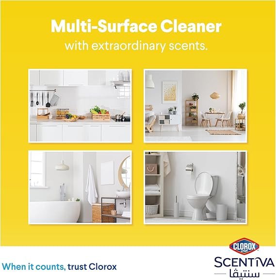 Clorox Scentiva Multi-Surface Cleaner 500ml, Madagascar Citrus Grove Bleach Free Disinfectant Spray
