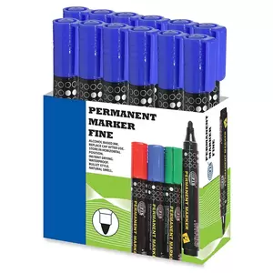 Fis Fis Permanent Markers - Broad 12 Pieces (blue) - FSMKPB04BL