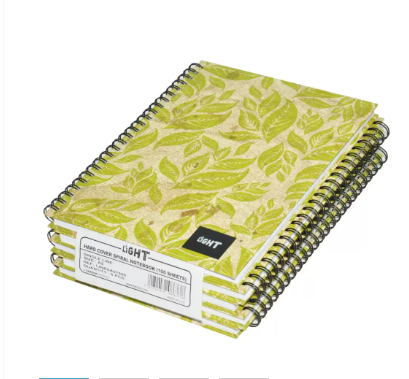 5-Piece Light Spiral Hard Cover Notebook, Single Ruled (100 Sheet) A5 Size - LINBSA51509