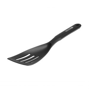 Royalford Tilted Slotted Spatula - Nylon - Black