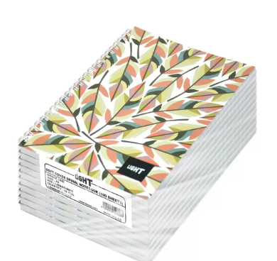 Light Spiral Soft Cover Single Line A5 Notebook (Pack of 10 Pcs X 100 Sheets) - LINBA51807S