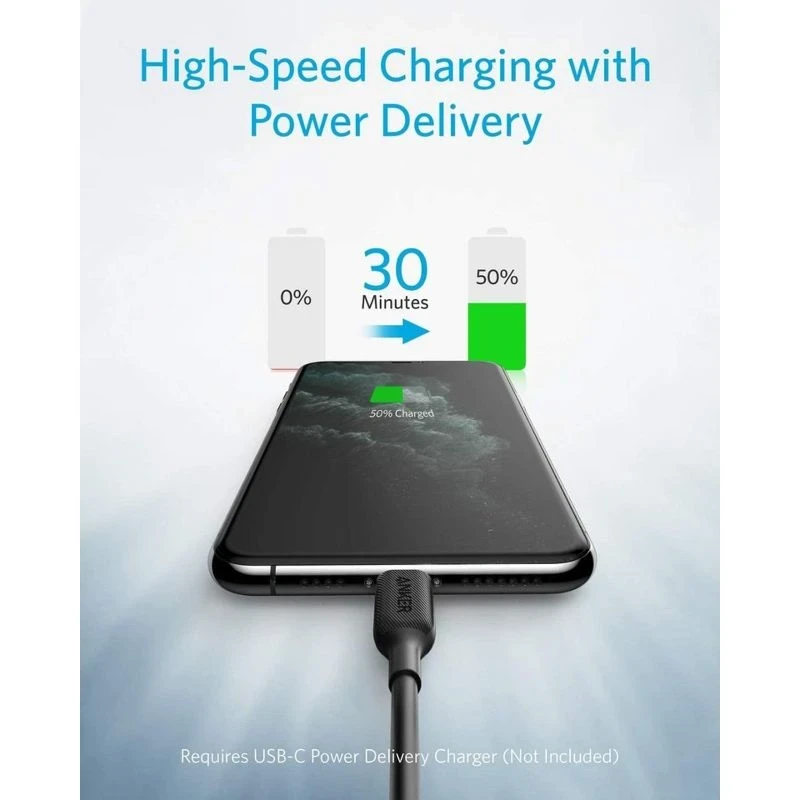 Anker Power Line III USB-C to Lightning 2.0 Cable 3ft - Black