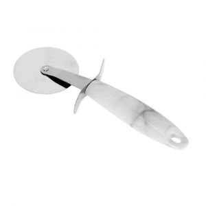 Royalford Pizza Cutter With Marble Designed Handle - Stainless Steel - White