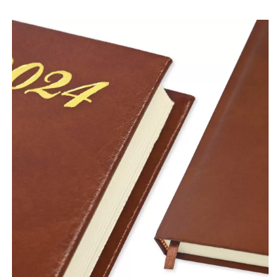 FIS A5 Bonded Leather Russian Diary 2024 (Russian/English) Brown - FSDIRUB0124BR