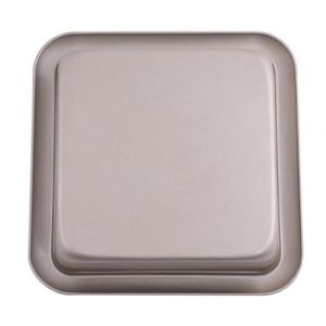 Royalford Steel 8 Inch Square Cake Pan - Aluminium - Beige