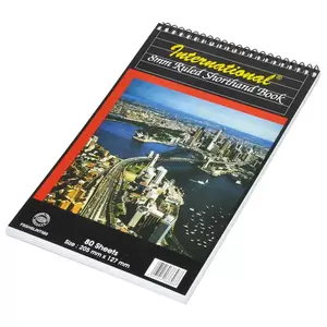 20-Piece FIS Spiral International Shorthand Book, Single Ruled (80 Sheets x 20-Piece) 127x205 mm Size - FSSHSLINT580