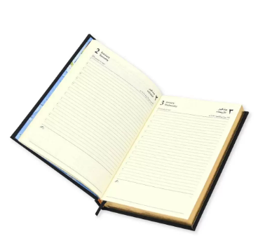 FIS Golden Diary 2024 (Arabic/English) A5, Italian PU, 1-Side Padded, Black - FSDI20AEG24BK