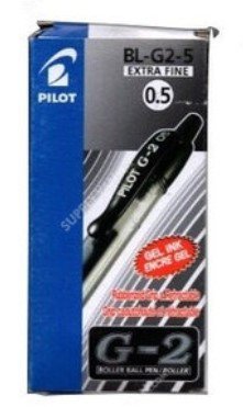Pilot Retractable Gel Pen, BL-G2-5, 0.5MM, Black, 12 Pcs/Pack