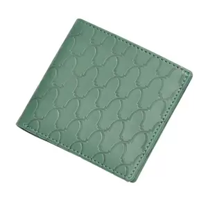 FIS Italian PU Bifold Design Wallets Polyurethane For Men, ID Card Window, 6 Card Slots, 2 Sideways Pockets, Divided Bill Compartments, Green Colour, Closed Size 100 x 105 mm - FSPQGRD1