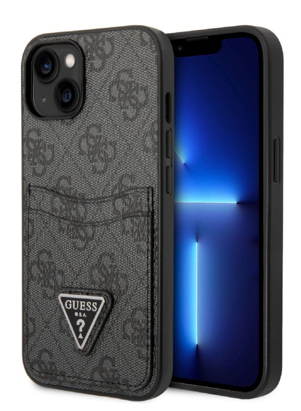 Guess 4G Double Card Triangle Hard Case for iPhone 14 Plus (6.7") - Black