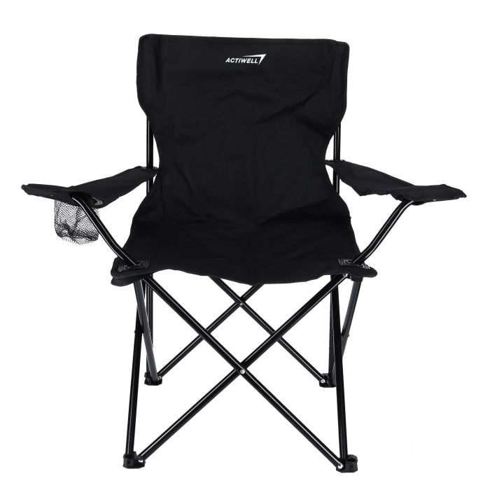 Royalford Camping Hair With Carrying Bag Foldable - Compact, Foldable & Heavy Duty Frame | Cup Holder, Storage Pocket | Shoulder Travel Bag, With 265Lbs Capacity | Ideal For Outdoor, Festival, & Beach