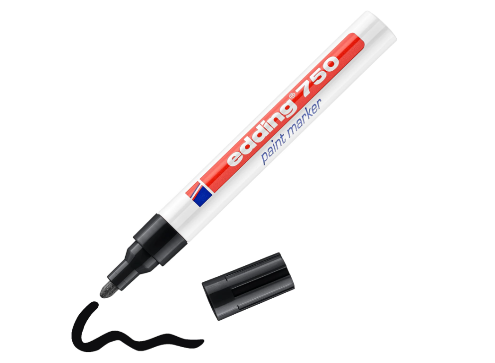 Edding E-750 Paint Marker, 2-4mm Bullet Tip Black