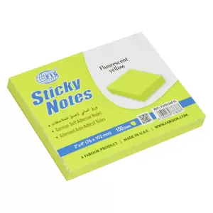FIS Sticky Note, Fluorescent Yellow Colours, Size 3 x 4 Inch, 100 Sheets, Quantity per Pack 12 - FSPO34FYL