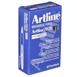 Artline 7071 Mechanical Pencil 0.7mm Medium Line with Build-in Eraser Black Color, Pack of 12 pcs - ARMPEK-7071