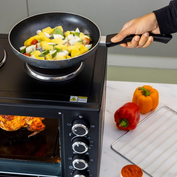 Electric Oven With Rotisserie And Convection, GO34052 | 38L Capacity | Dual Hot Plate | 60 Min Timer | Adjustable Temperature | Stainless Steel Heating Elements