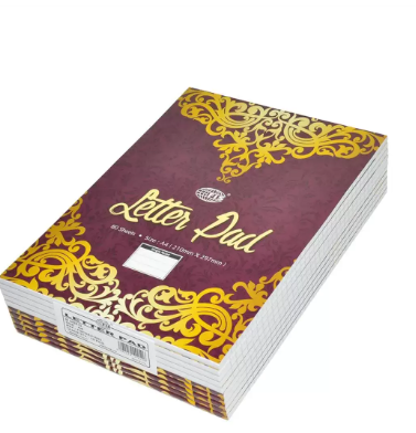 10-Piece FIS Letter Writing Pad, Single Ruled, A4 Size (80 Sheets x 10 Pcs) - FSPDA41503