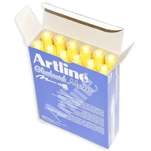 Artline Glass Board Marker Pack of 12, Colour: Fluoro Yellow,2.0mm - ARMKEPG-4FYL