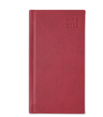 FIS 2024 Slim Arabic English Diary Italian PU Cover Maroon - FSDI59AEP24MR