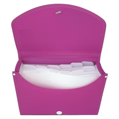 Maxi Expanding File With String A4 Size 13 Tab Pink