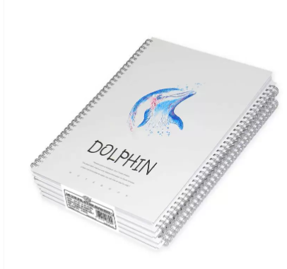 FIS Pack Of 5 Spiral Hard Cover Notebook, 96 Sheets A4 Dolphin Design 1 -FSNBSHCA496-DOL1