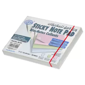 FISSticky Note Pad, 3X4 inches, Pack of 12, Pastel Bue 100 Sheets -FSPO34LBL