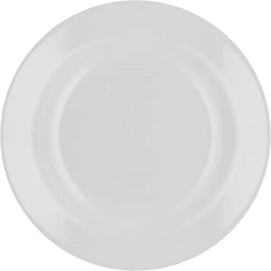 Royalford M/W 8"Round Deep Plate 1X36 - Melamine - White