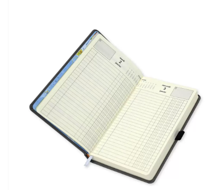 FIS French Diary 2024, PU 1-Side Padded, Round Corner, Grey - FSDI29FRPU24GY