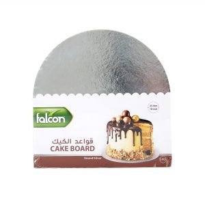 Falcon Cake Board 10″ Round Silver – 5 Pieces