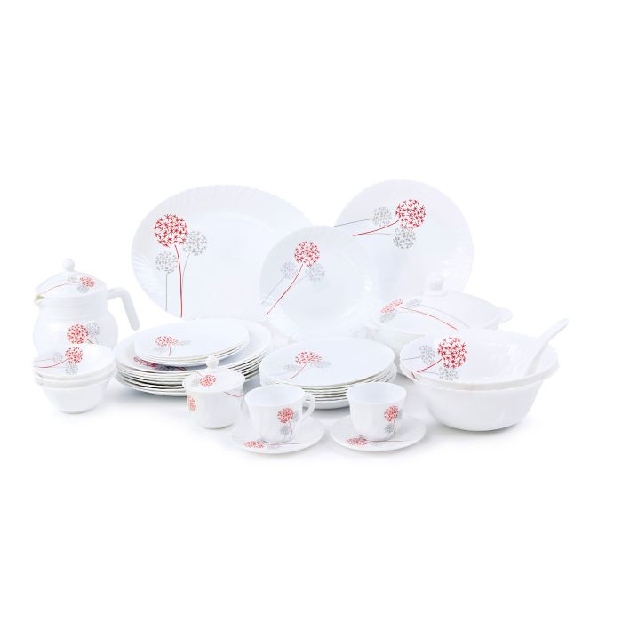 Opal Ware Round Dinner Set, 96 Pcs