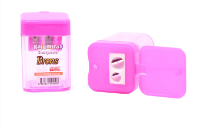 Brons Sharpener With Contianer 24 Pieces Per Box, 6 Assorted Colors -KRSPBR-570