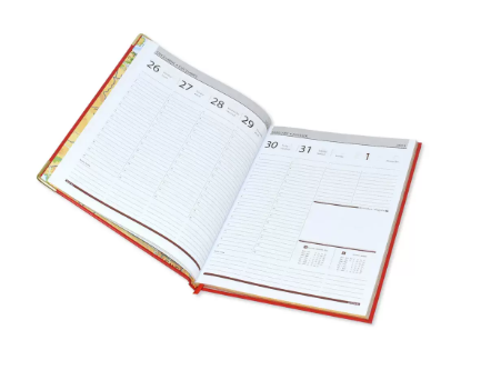 FIS Executive Diary 2023 English/French (1-Week at a glance) Vinyl, 1-Side Padded, Cover, Black - FSDI34E23BK